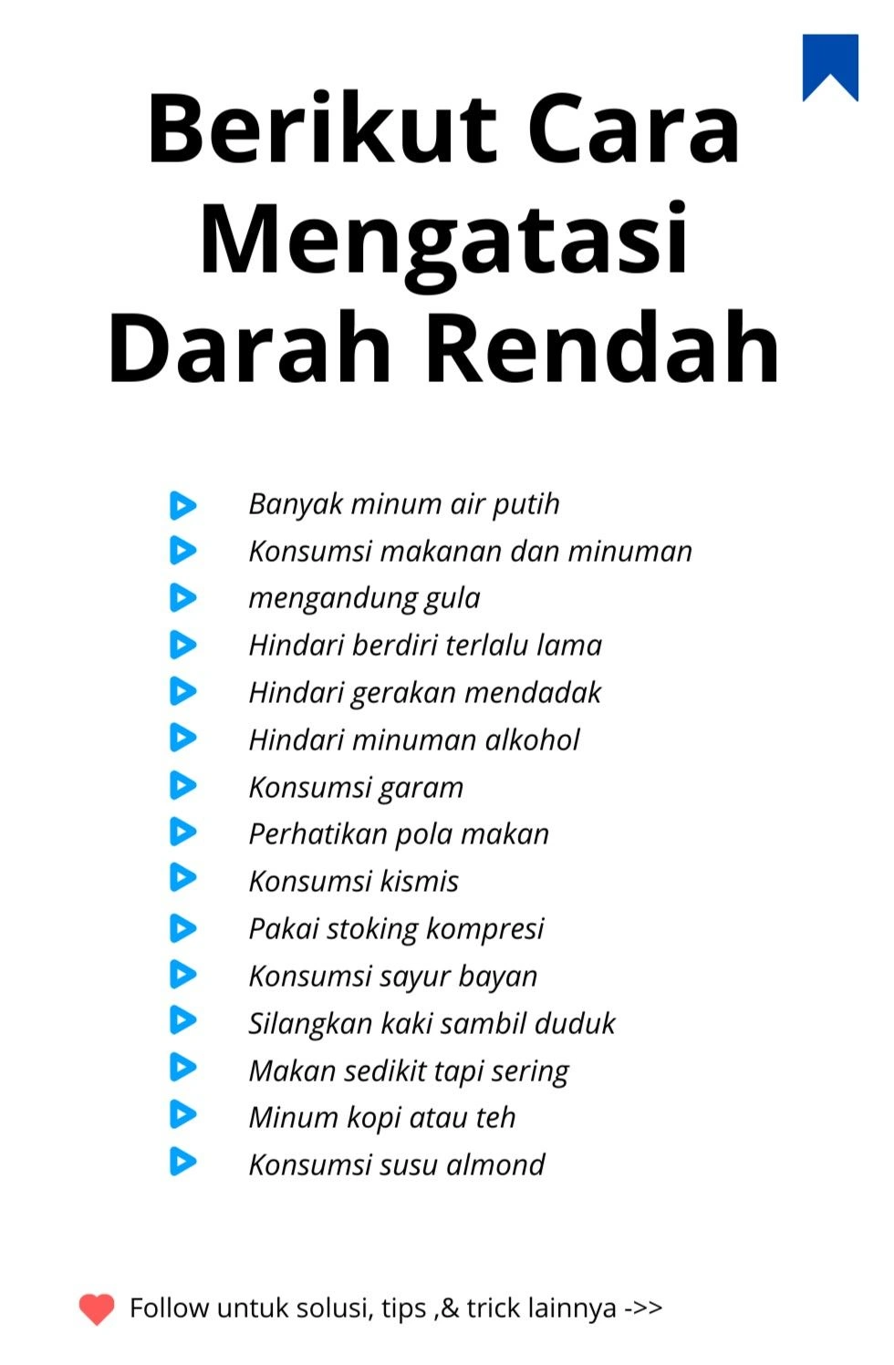 Cara mengatasi darah rendah